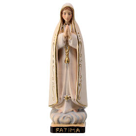 Notre-Dame de Fatima mains jointes Val Gardena érable peint