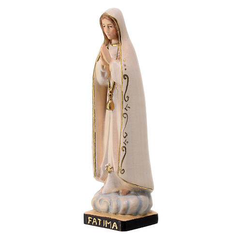 Notre-Dame de Fatima mains jointes Val Gardena érable peint 2