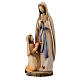 Stylised Our Lady of Lourdes with Bernadette, Val Gardena painted maple wood s1