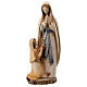 Stylised Our Lady of Lourdes with Bernadette, Val Gardena painted maple wood s2
