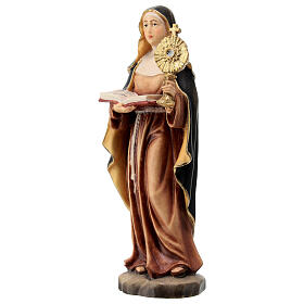 Saint Clare statue painted Val Gardena maple