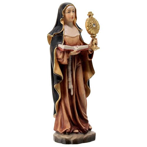 Saint Clare statue painted Val Gardena maple 3