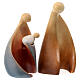 Modern Nativity of painted maple wood, Val Gardena, set of 3 s3