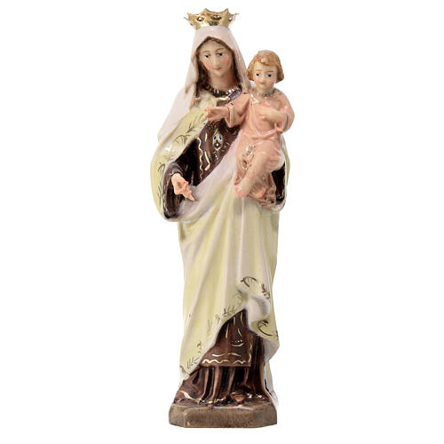 Virgin of Carmel statue in painted Val Gardena maple 1