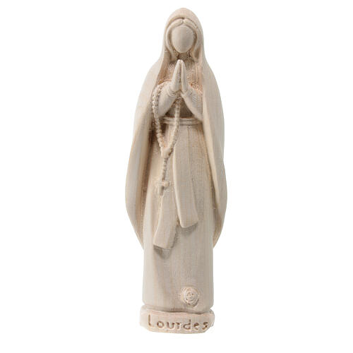 Modern Our Lady of Lourdes, Val Gardena natural maple wood 1