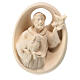 Saint Francis high-relief of natural maple wood, Val Gardena s1
