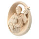 Saint Francis high-relief of natural maple wood, Val Gardena s2