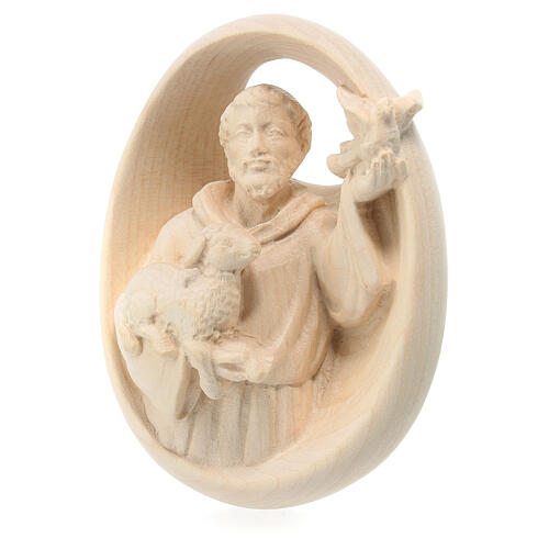 Relief St Francis in natural Val Gardena maple 2