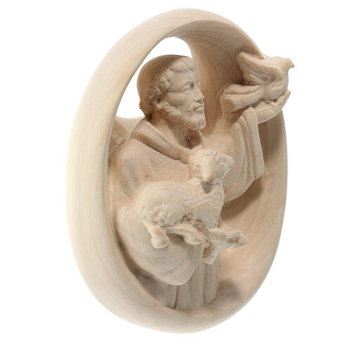 Relief St Francis in natural Val Gardena maple 3