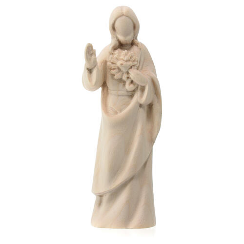 Modern Sacred Heart of Jesus, Val Gardena natural maple wood 1