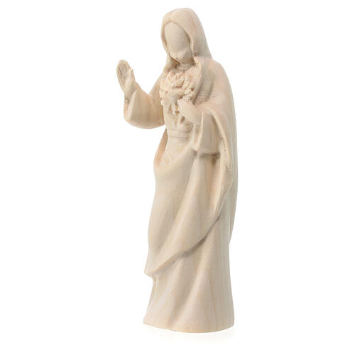 Modern Sacred Heart of Jesus, Val Gardena natural maple wood 2