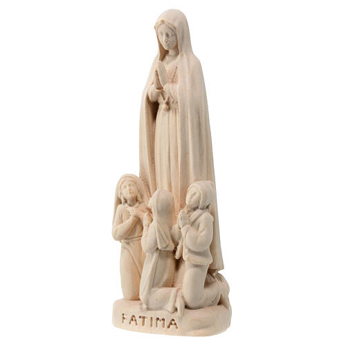 Notre-Dame de Fatima avec bergers statue Val Gardena bois érable naturel 2
