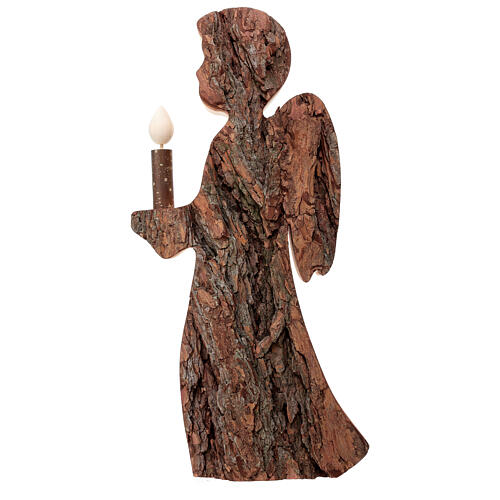 Anjo com círio madeira de pinheiro Val Gardena 40 cm 1