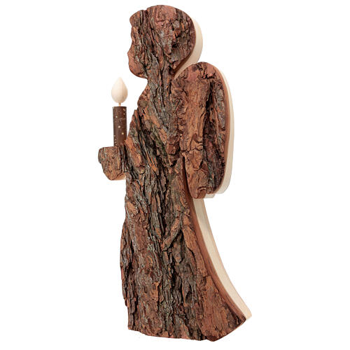 Angel with candle in pine wood Val Gardena 40 cm 2