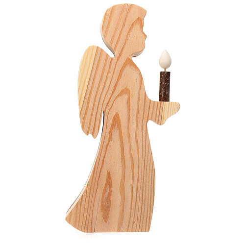 Angel with candle in pine wood Val Gardena 40 cm 4