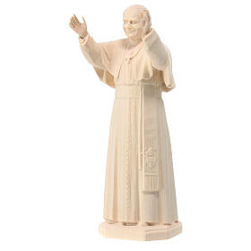 Pope John Paul II, natural maple wood statue, Val Gardena