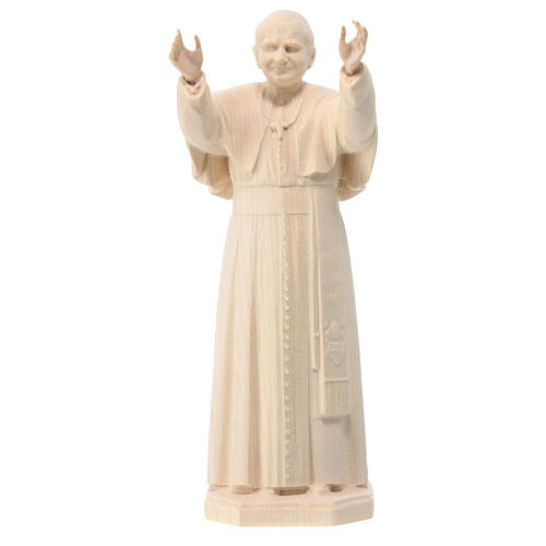 Pope John Paul II, natural maple wood statue, Val Gardena 1