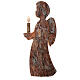 Angel with candle, Val Gardena pinewood with bark, 32 cm s1