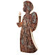 Guardian angel statue with candle in Val Gardena wood 32 cm s2