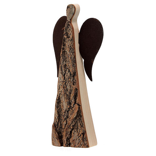 Anjo madeira pinheiro com casca Val Gardena 12 cm 2