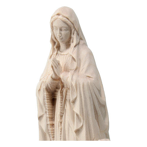 Our Lady of Lourdes with Bernadette statue in Val Gardena natural maple wood 4