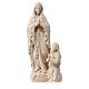 Our Lady of Lourdes with Bernadette statue in Val Gardena natural maple wood s1