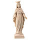 Miraculous Mary statue with crown natural Val Gardena linden wood s1