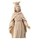 Miraculous Mary statue with crown natural Val Gardena linden wood s2