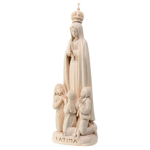 Notre-Dame de Fatima avec bergers tilleul naturel Val Gardena 4