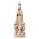 Our Lady of Fatima statue with kneeling shepherds natural Val Gardena linden wood s1