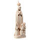 Our Lady of Fatima statue with kneeling shepherds natural Val Gardena linden wood s5