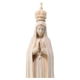 Our Lady of Fatima with crown, natural linden wood, Val Gardena