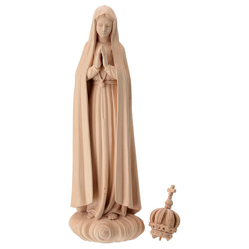 Madonna Fatima con corona legno tiglio Val Gardena 10