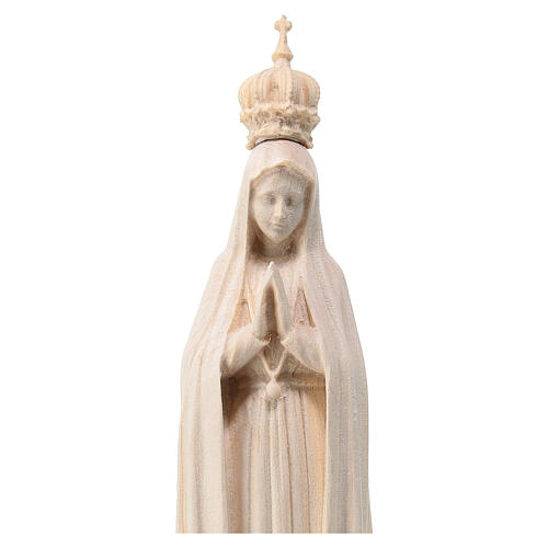 Nossa Senhora de Fátima com coroa madeira tília Val Gardena 2