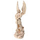 St Micheal statue in natural Val Gadena linden wood s3