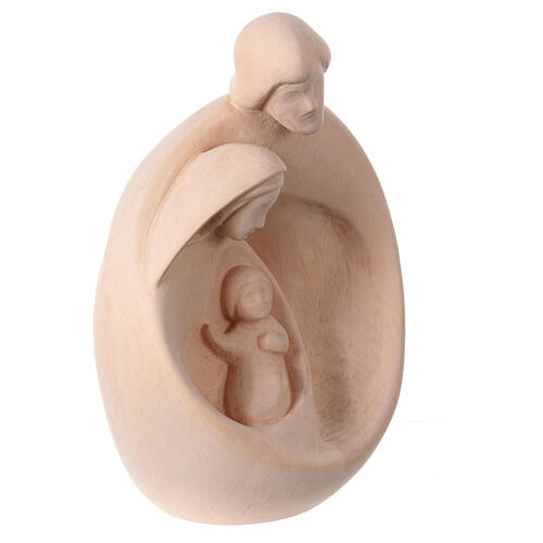 Holy Family statue in natural Val Gardena linden wood 32 cm 3