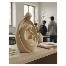 Heilige Familie modern Grödnertal Lindenholz natur, 36 cm