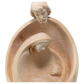 Stylised Holy Family, Val Gardena, natural linden wood, 14 in