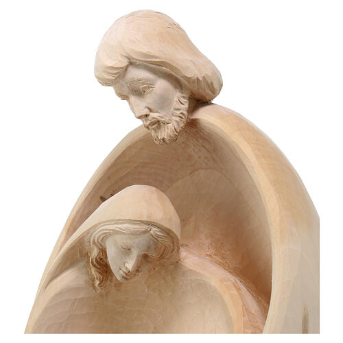 Stylised Holy Family, Val Gardena, natural linden wood, 14 in 4