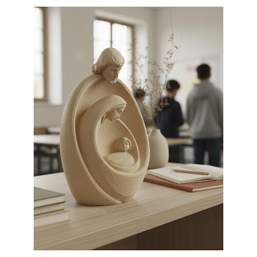 Stylised Holy Family, Val Gardena, natural linden wood, 14 in 2