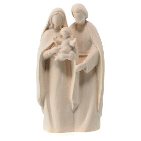Holy Family statue modern in natural Valgardena linden 36 cm