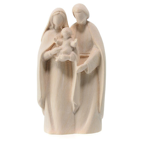 Holy Family statue modern in natural Valgardena linden 36 cm 1