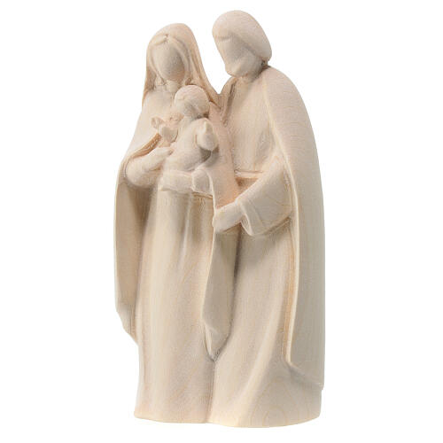 Holy Family statue modern in natural Valgardena linden 36 cm 2