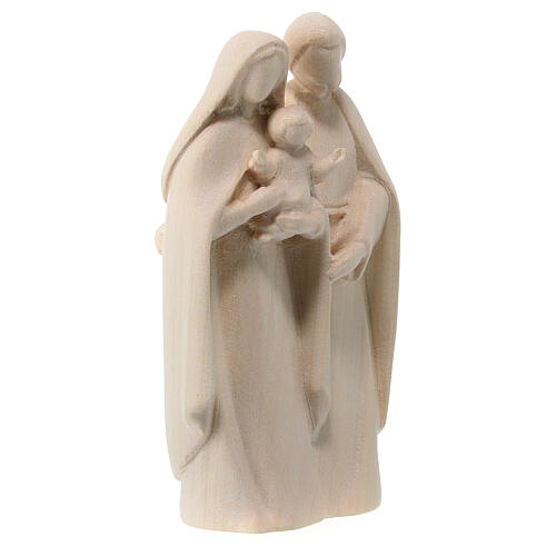 Holy Family statue modern in natural Valgardena linden 36 cm 3