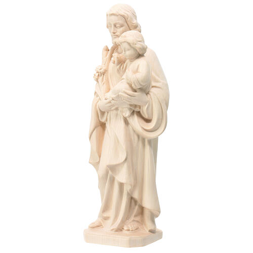 Saint Joseph with Jesus Child, Val Gardena, natural linden wood 4