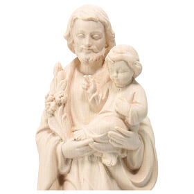 St Joseph and Child Jesus statue in natural linden wood
