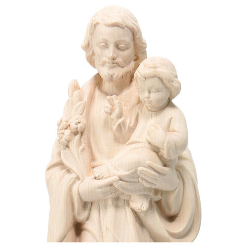 St Joseph and Child Jesus statue in natural linden wood 2