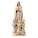 Fatima statue with shepherds in natural Val Gardena linden s1