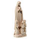 Fatima statue with shepherds in natural Val Gardena linden s3