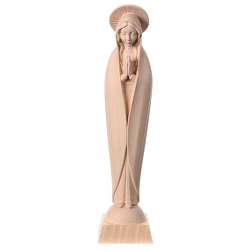 Stylised statue of Our Lady of Fatima, natural wood, Val Gardena 1